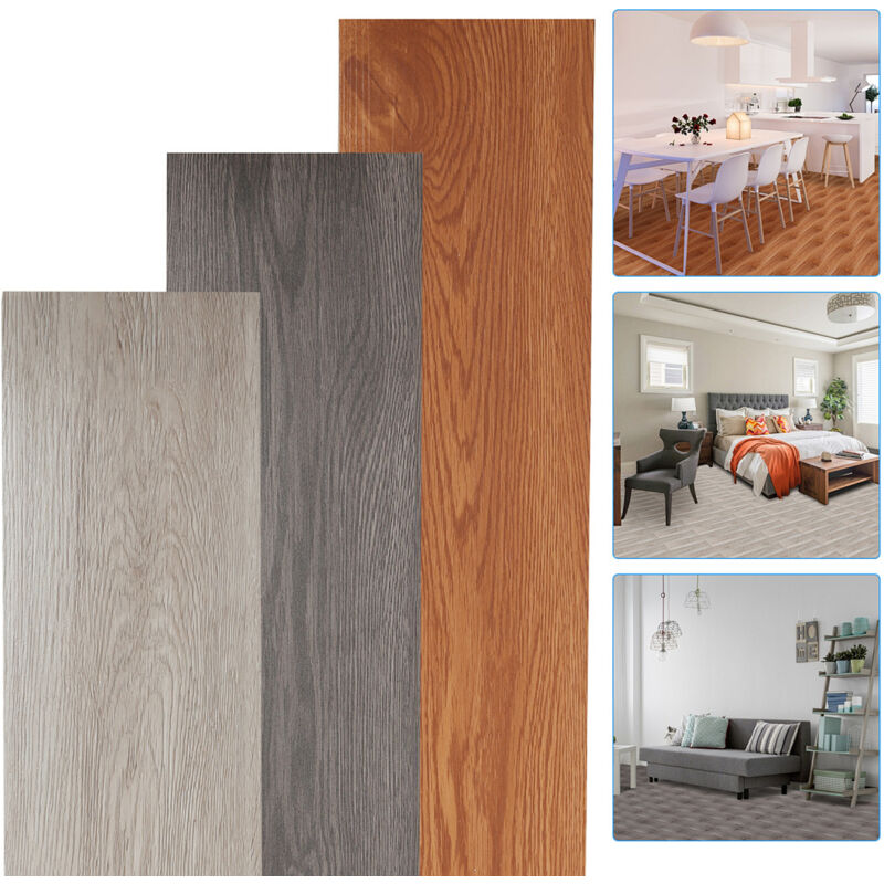 Bodenbelag Selbstklebend Oak Vinylboden ca. 1 m² Rutschfest Wasserfest 7 Dekor-Dielen für Fußbodenheizung