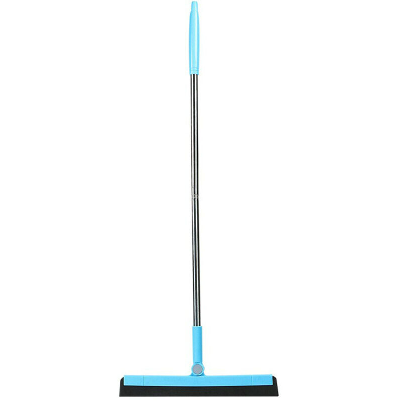 ZVD - Bodenwischerbesen mit Griff – austauschbare Klinge, entfernt effektiv Wasser und Haare (Farbe: Grau)
