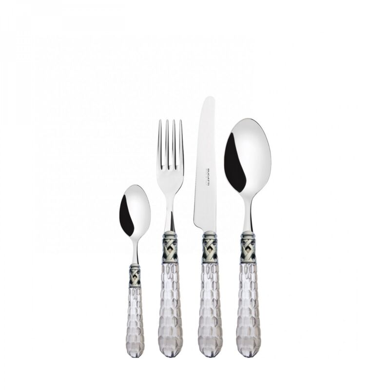 Set von 24 Teilen in der Box Galerie Böhmen verchromt Gold transparent transparent Bugatti