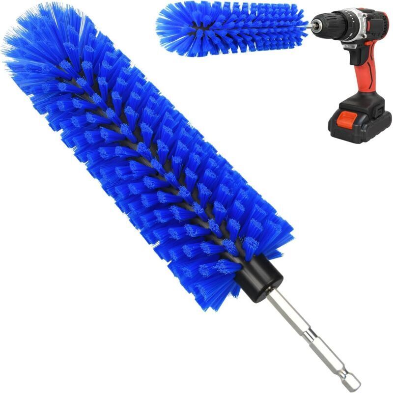 Bohrbürste für Felgen und Flaschen, 25 cm lang, für Räder, Felgen, Motoren, Auspuffanlagen und Flaschen (blau)