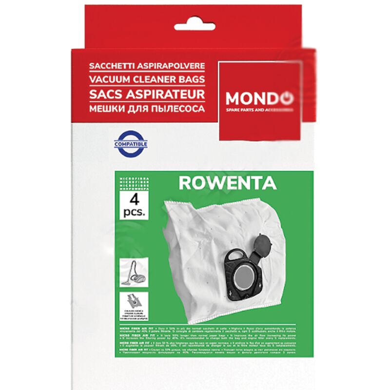 Ersatzteil - sos Accessoire Boîte de 4 sacs pour Aspirateur Rowenta ZR200520 - Rowenta tefal, moulinex