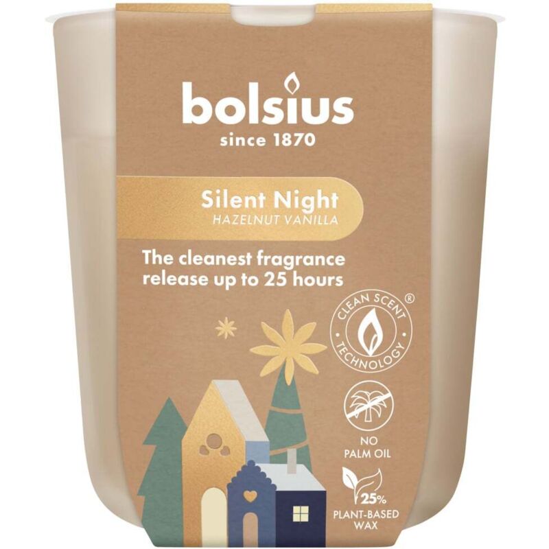 Bolsius Duftkerze im Glas true glow Ø 7,3 x 8 cm silent night Duftkerze