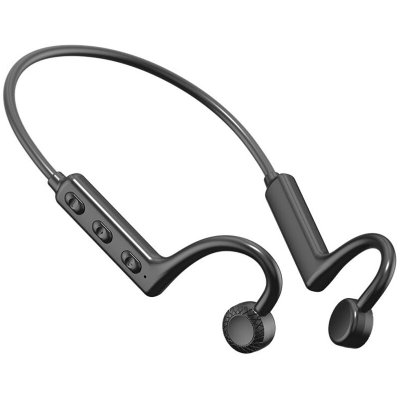 Tlily - Bone Conduction Bluetooth-Kopfhörer, Nackenbügel, Kabellose Kopfhörer in Schwarz, Funktioniert mit Smartphones, Musik-Kopfhörer.