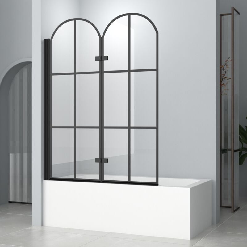 Boromal Badewannenaufsatz 120x140(BxH) Duschwand 2-teilig Badewannenfaltwand Duschwand für Badewanne Duschtrennwand für Badewanne Duschabtrennung