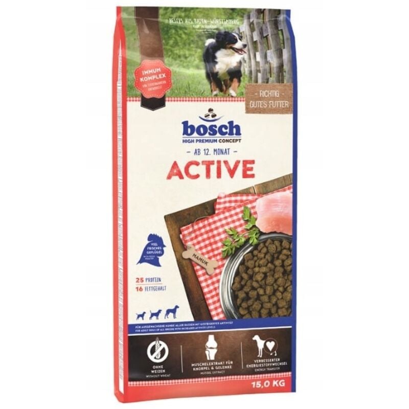 Bosch - Active 15 kg Hundefutter Futter Trockenfutter Hund Geflügel Tierfutter