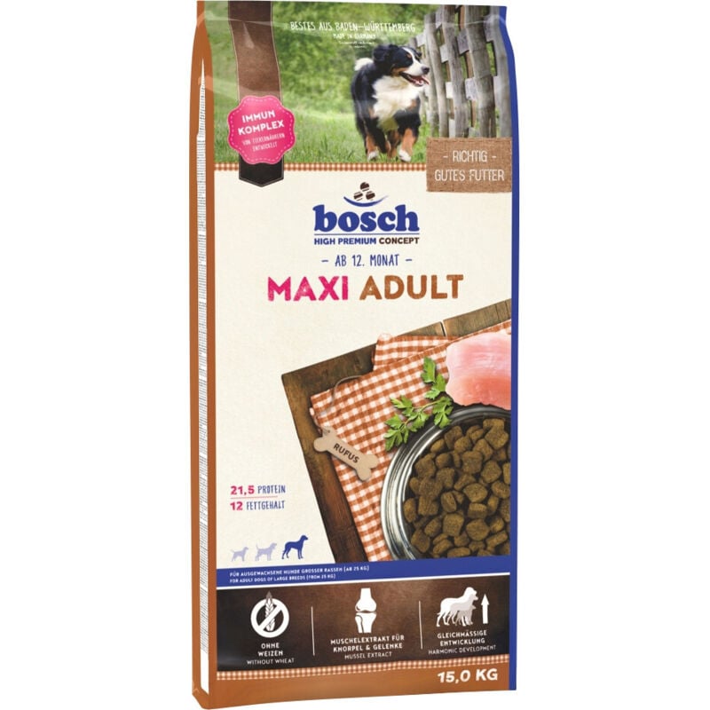 Adult Maxi 15 kg Hundefutter Trockenfutter Futter Hund Tierfutter - Bosch