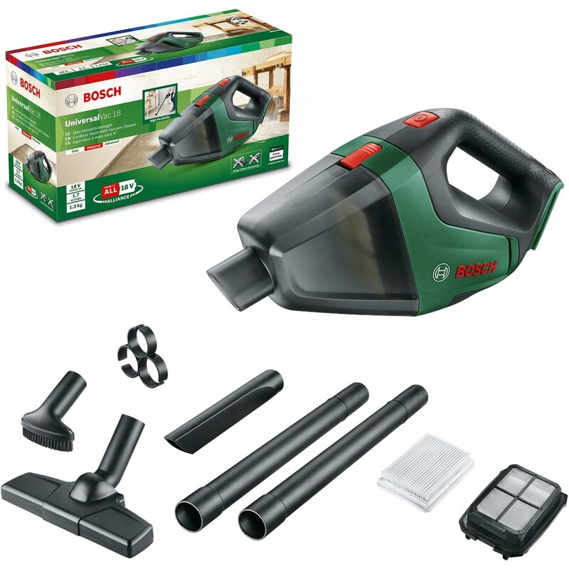 Akku Staubsauger UniversalVac 18 (ohne Akku, 18 Volt Sytem, 6 Zubehörteile) - Bosch