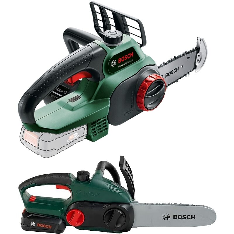 Bosch Akku-Kettensäge UniversalChain 18 Set inkl. Spielzeug Kettensäge Theo Klein