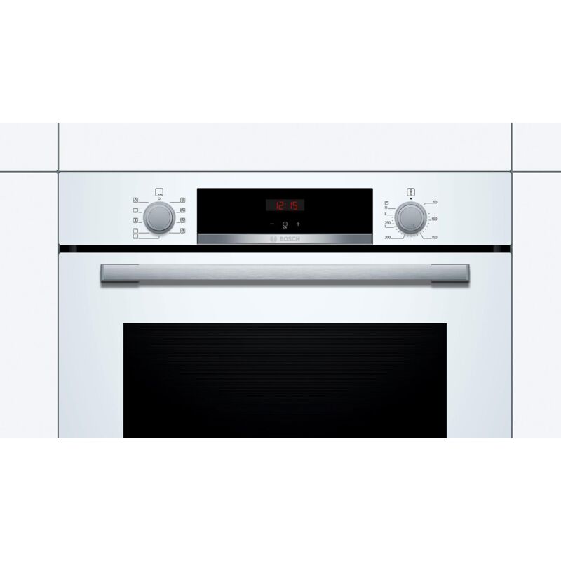 Bosch - Backofen Einbauherd weiß 71 l autark 3D-Heißluft Schnellaufheizung HBA534BW0