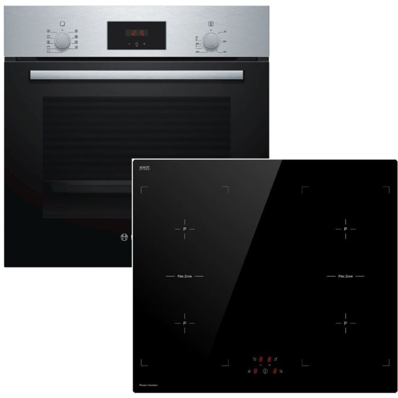 Bosch - Herdset Einbau-Backofen mit Keenberk Induktionskochfeld Booster autark 60cm