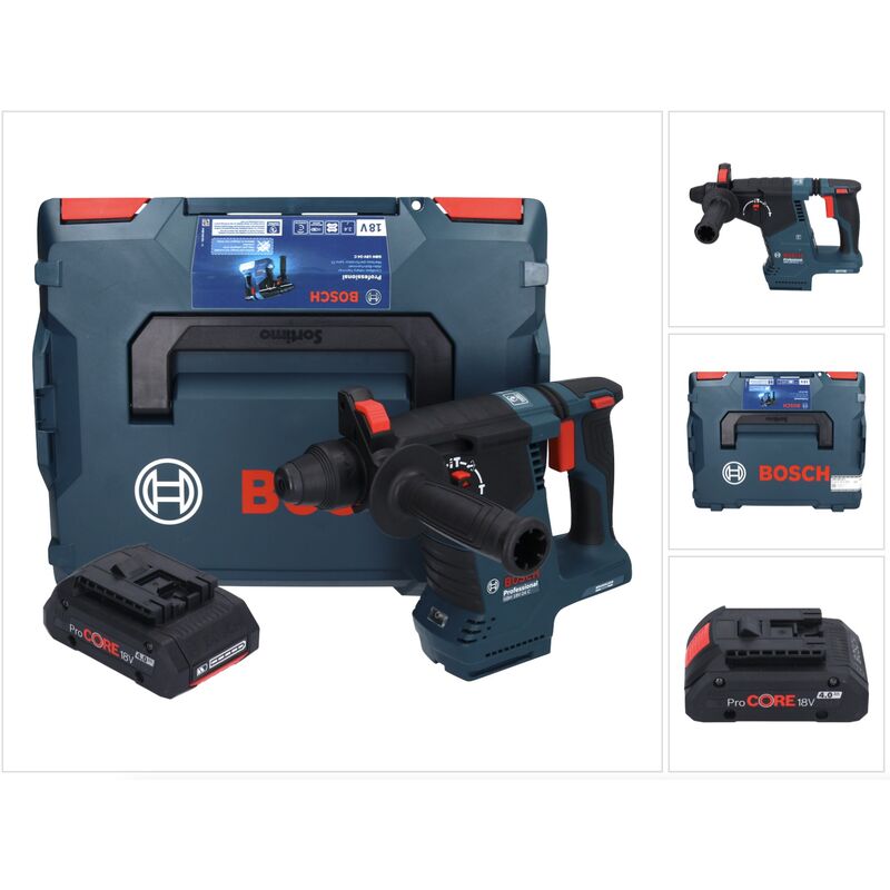 Bosch gbh 18V-24 c Professional Akku Bohrhammer 18 v 2,4 j Brushless sds plus + 1x ProCORE Akku 4,0 Ah + l-boxx - ohne Ladegerät