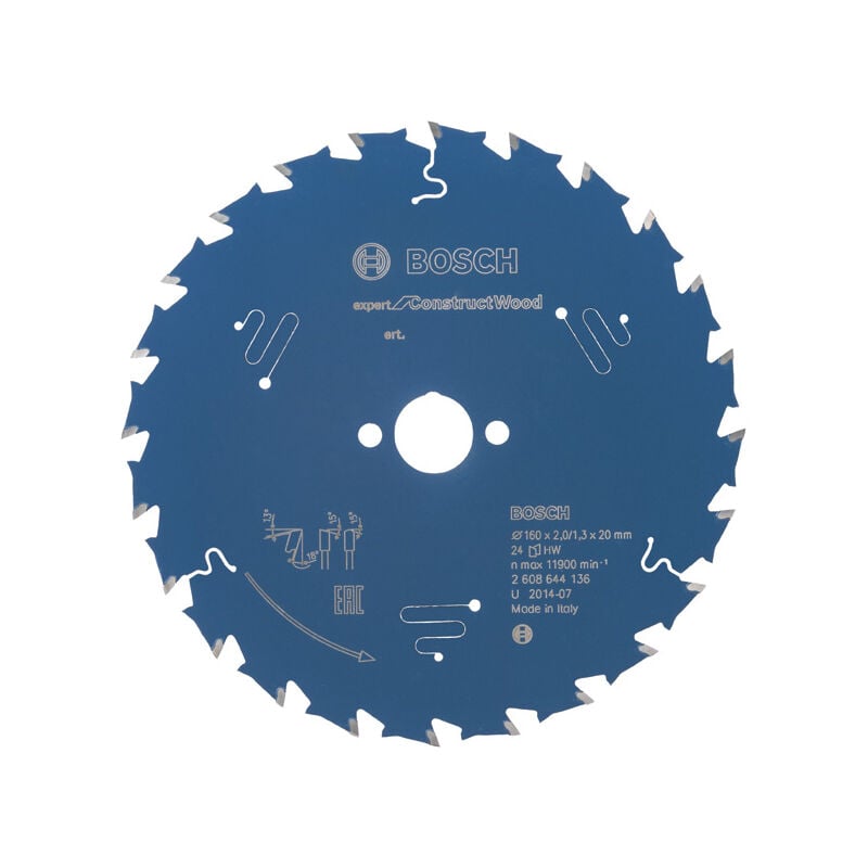 Kreissägeblatt Expert for Construct Wood 160 x 20 x 2,0 mm, 24 Zähne - Bosch