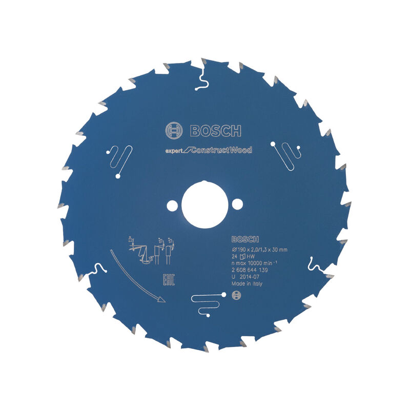 Bosch - carbide Kreissägeblatt Expert for Construct Wood 190x30x2,0mm 24 Zähne