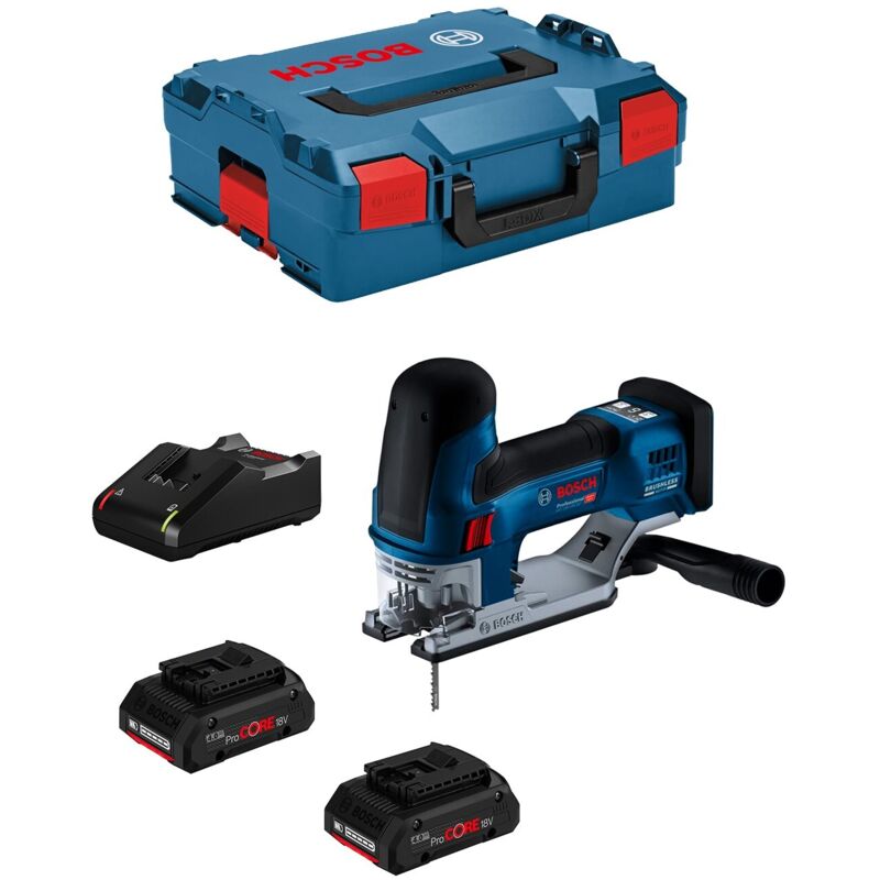 Bosch Akku-Stichsäge gst 18V-155 sc, 2 Akku Akku ProCORE18V 4.0Ah, Ladg. u. l-boxx