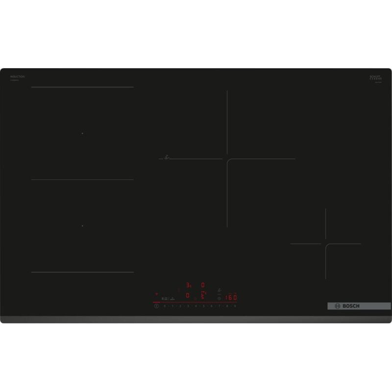 Bosch Serie 6 PVS83KHC1Z Kochfeld Schwarz Integriert 80 cm Induktionskochfeld 4 Kochfeld(er)
