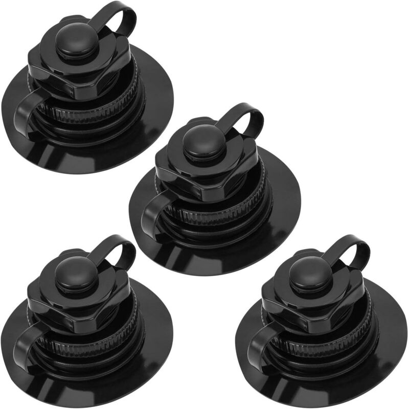 Linghhang - Boston Valves 4 Stück, Universelles Einweg-Luftventil für Schlauchboote, Flöße, Kajaks, Schwimmbäder, Boote, Luftmatratzen, Schwarz