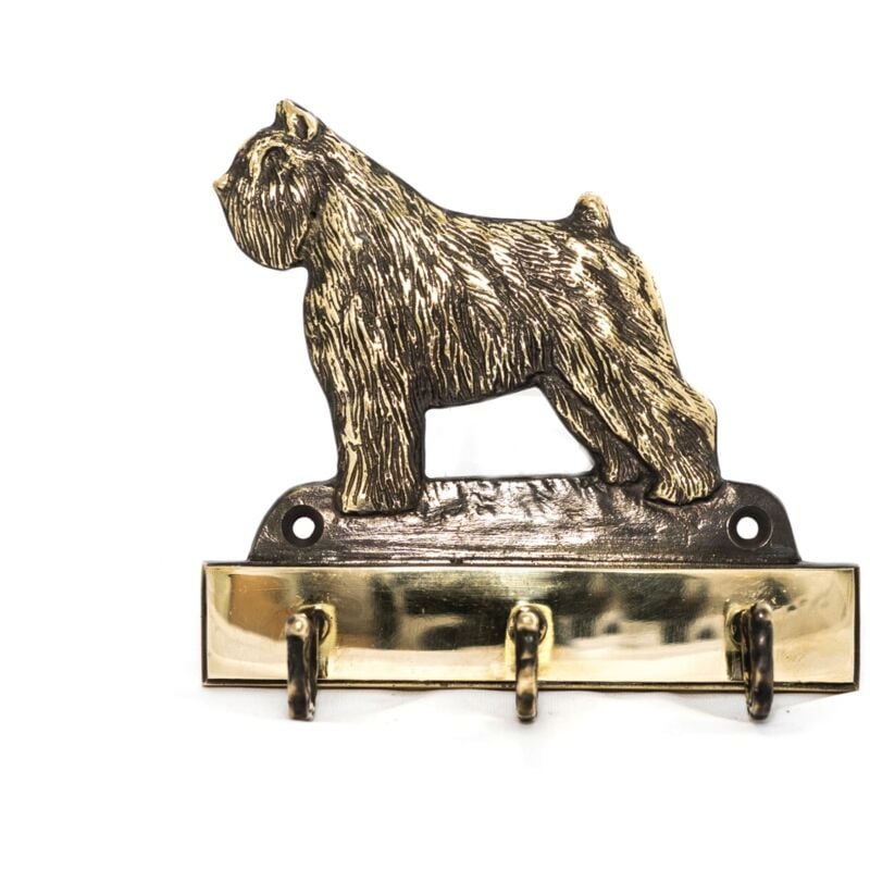 Bouvier des Flandres - Schlüsselanhänger mit Hund, Halter aus Messing für Hundeaccessoires, edle Flurdeko von Art-Dog