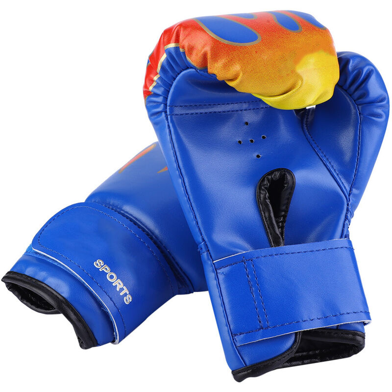 Boxhandschuhe für Kinder am Boxsack – Muay Thai, Kickboxen und Grappling – Blau