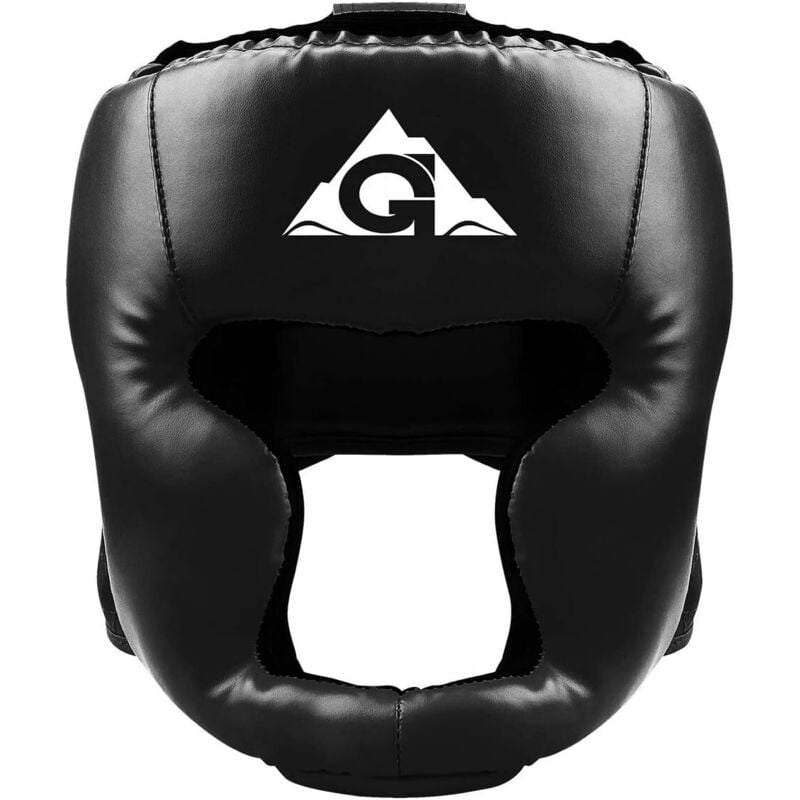 Box-Kopfbedeckung für Erwachsene, PU-Leder, MMA Helm für Traning, Kickboxen, MMA Muay Thai, Sparring, Kampfsport, Karate, Taekwondo Schwarz