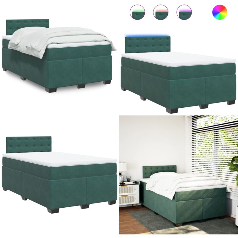 Boxspringbett mit Matratze Dunkelgrün 120x200 cm Samt - Boxspringbett - Doppelbett - Samtbett - Samt - Liegekomfort - Home & Living