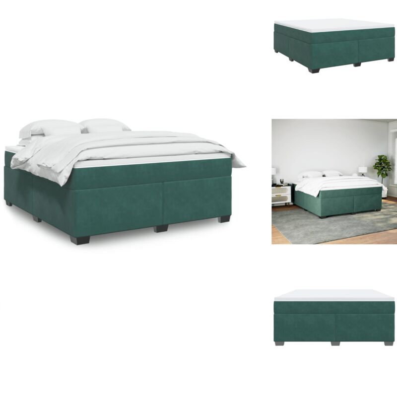 Boxspringbett mit Matratze Dunkelgrün 180x200 cm Samt - Boxspringbett - Boxspringbetten - Bett - Bett Mit Stauraum