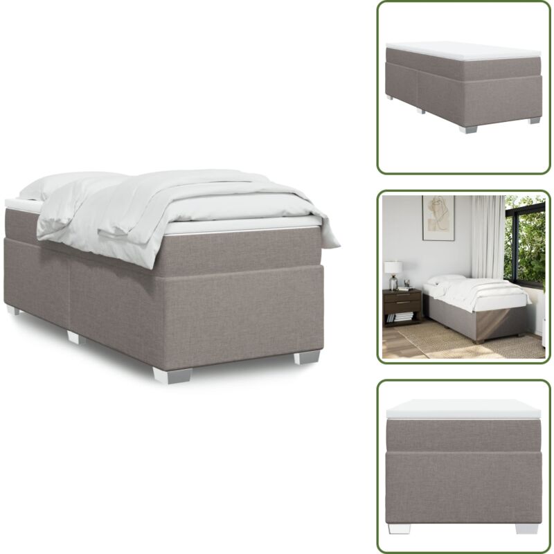 Boxspringbett mit Matratze Taupe 100x200 cm Stoff - Boxspringbett - Doppelbett - Bettauflage - Matratze - Polsterbett