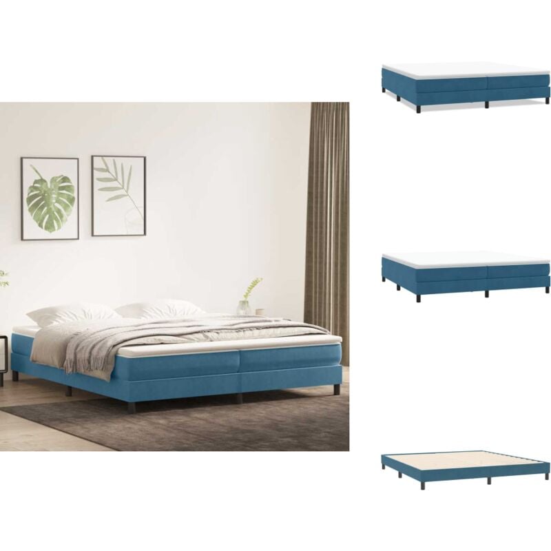 Boxspringbett ohne Matratze Dunkelblau 200x210 cm Samt - Boxspringbett - Boxspringbetten - Bett - Schlafzimmermöbel