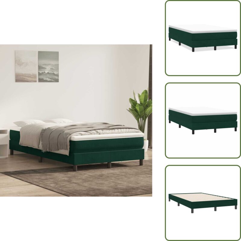 Boxspringbett ohne Matratze Dunkelgrün 120x220 cm Samt - Boxspringbett - Boxspringbetten - Bett - Schlafzimmermöbel
