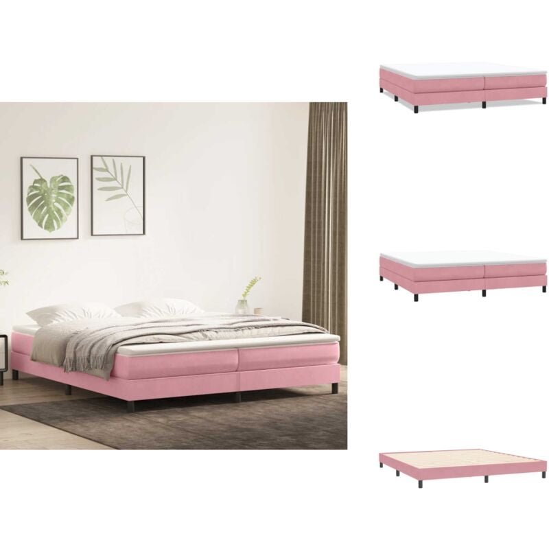 Boxspringbett ohne Matratze Rosa 200x210 cm Samt - Boxspringbett - Boxspringbetten - Bett - Schlafzimmermöbel
