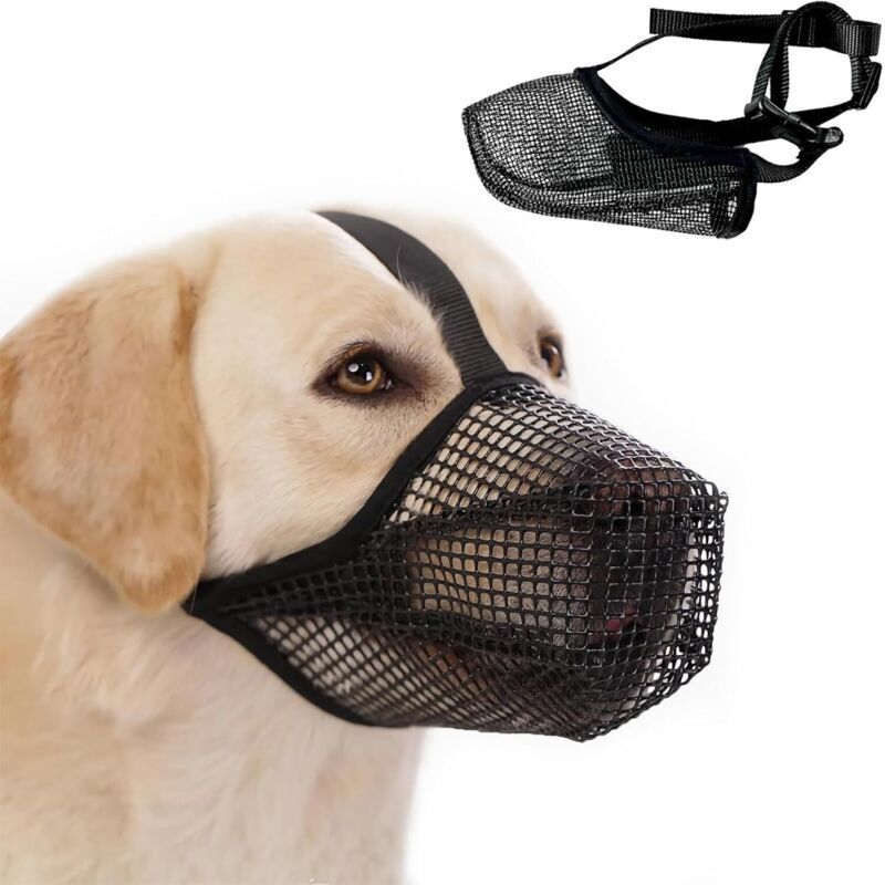 Hundemaulkorb, Korbmaulkorb für Hunde, Nylon-Hundemaulkorb, atmungsaktiver Maulkorb mit verstellbaren Riemen zur Verhinderung von Beißen, Kauen und