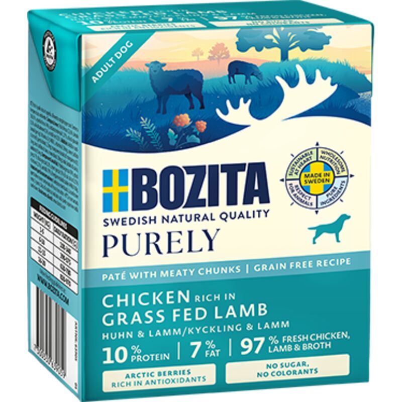 BOZITA DOG Purley Pate Duoprotein - Huhn und Lamm 370g