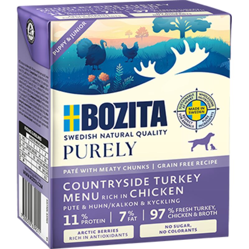 BOZITA DOG Purley Pate Duoprotein Puppy - Pute und Huhn 370g