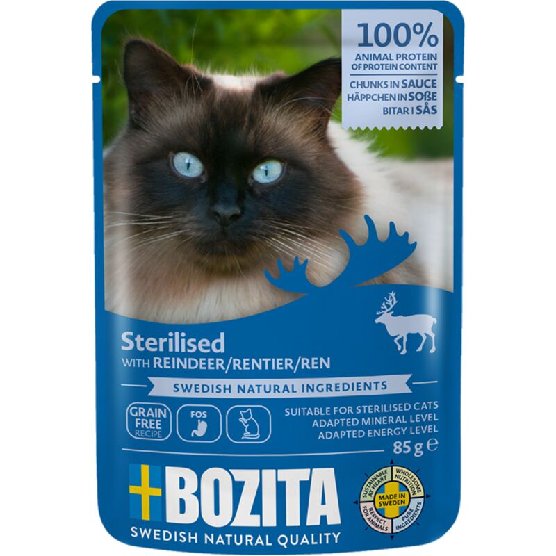 BOZITA Sterilisierte Fleischstücke in Rentiersauce 85g
