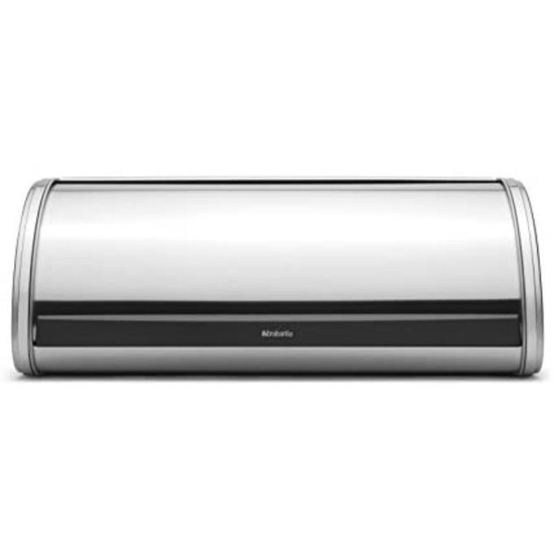 Brabantia Brotkasten zum Aufrollen (Stahl matt) großer Brotkasten mit Frontöffnung und flachem Deckel, für 2 Brote