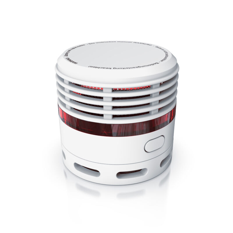 Brandson Rauchmelder Mini - 10 Jahre Batterie - Lithium Ionen Batterie 1500 mAh - Lautstärke 85 db - LED Indikator - Prüftaste