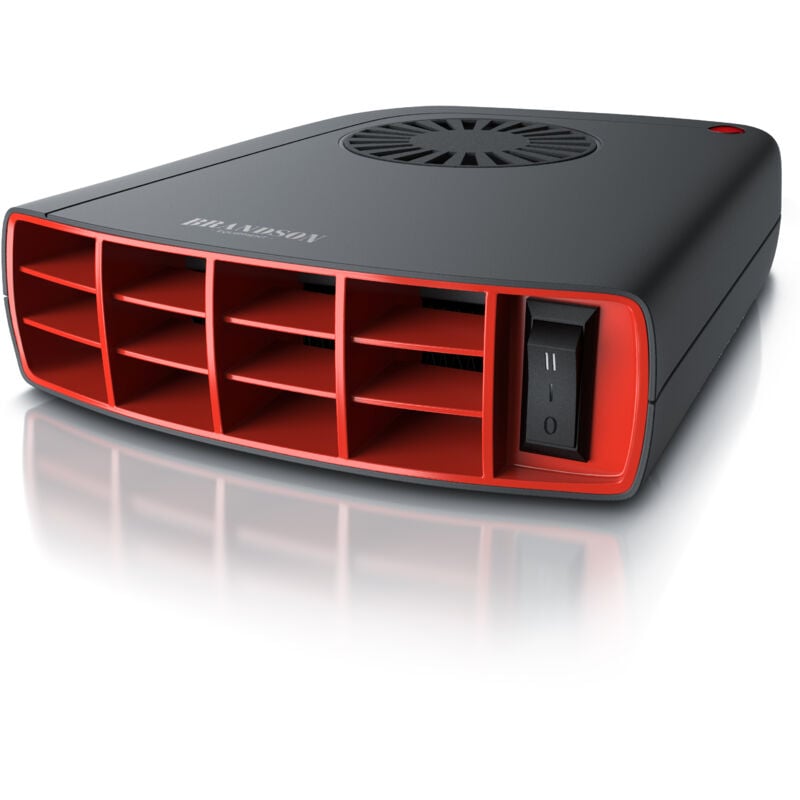 Brandson - Heizlüfter 1400W, Innenraumheizung, mobile Auto Heizung, pkw, Überhitzungsschutz, Entfroster Standheizung, Schwarz/Rot
