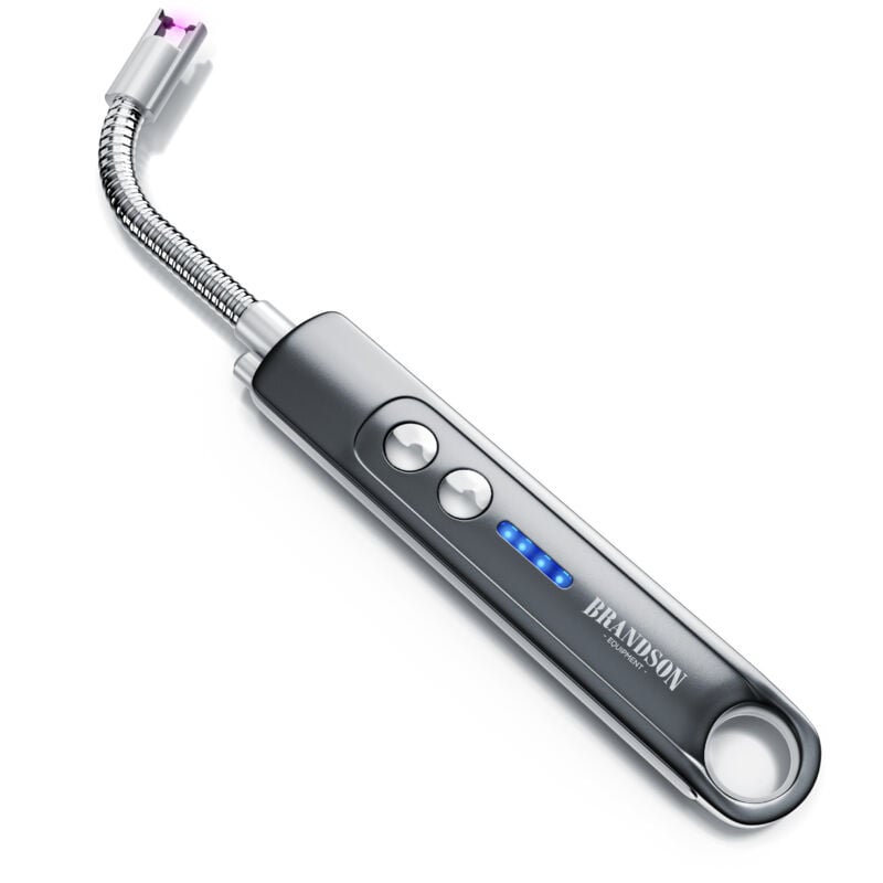 Brandson - Stabfeuerzeug, Lichtbogen Feuerzeug elektrisch, 100 Zündvorgänge, usb aufladbar Kerzenanzünder für Küche, Kerzen, Gasherde, Grill, Kamin
