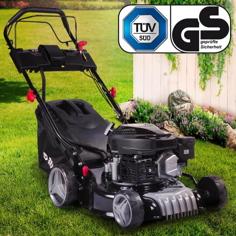 Brast - Rasenmäher Benzin 3,0kW (4,1PS) mit Antrieb Elektrostart 41cm Schnittbreite 40L Fangkorb Stahlgehäuse 144ccm tüv geprüft