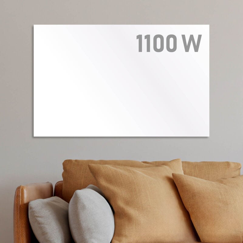 Infrarotheizung mit Thermostat 1100 Watt Made in Europe Inkl. Wandhalterung hoher Wirkungsgrad Flexibler Einsatz Ultraflache Bauweise ip-th 1100