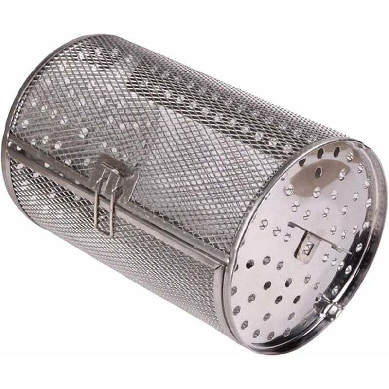 Bratkorb aus Edelstahl, Backofen, Elektroherd, Grill, Drehspieß, Heißluftfritteuse, Zubehör für Erdnüsse, Nüsse, Mandeln (Silbergrau) – Fei Yu