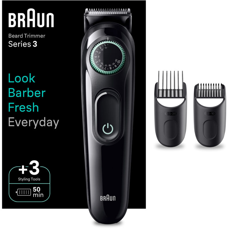 Braun BeardTrimmer 3 BT3411 Schwarz, Grün