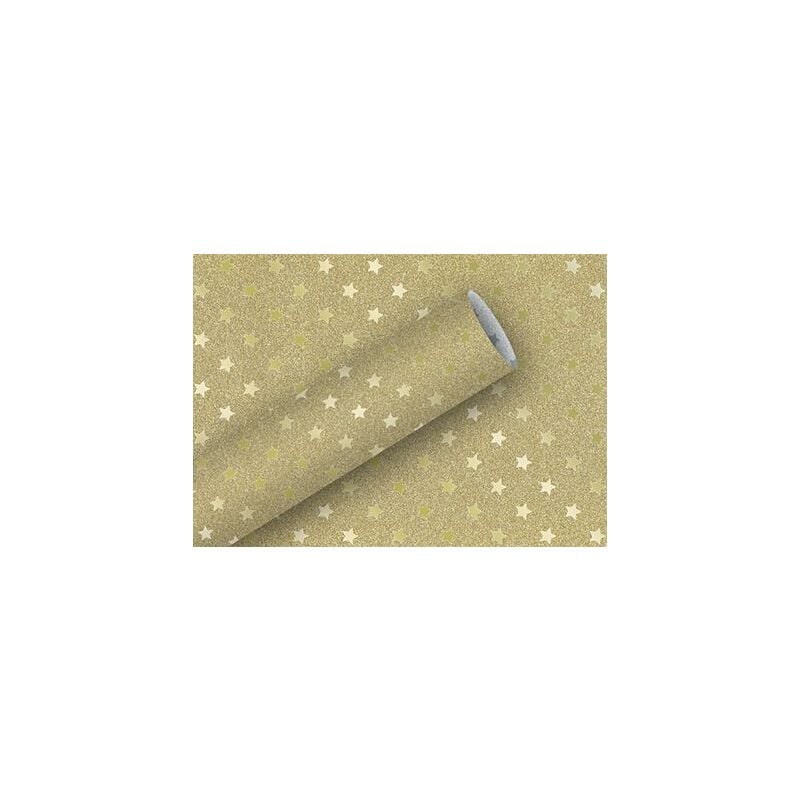 Braun & Company Geschenkpapier Glamour Stars gold 1,5 m x 70 cm Geschenkpapier