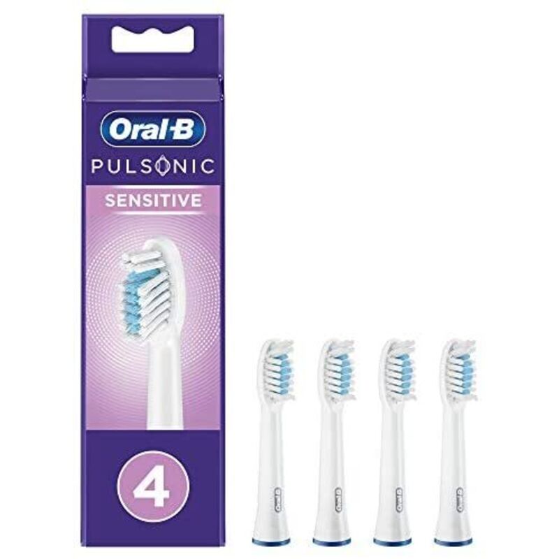 Braun - Oral-B Pulsonic Sensitive Aufsteckbürsten für elektrische Zahnbürste 4 St. Weiß