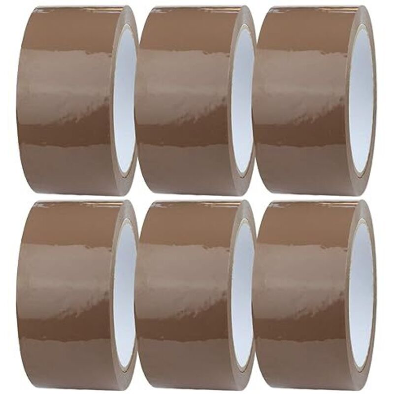 Braunes Packband 6 Rollen, 48 mm x 66 m, starke Haftung, witterungsbeständig, für Kartons, Versand, Umzug und Lagerung