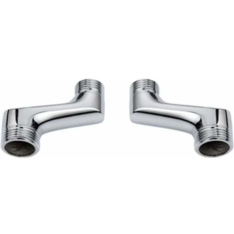 Brausebogen-Armatur, Messing-Winkel-Reduzierarmatur, verstellbarer Schwenkarm, Wand-Winkelarmatur, versetzte Armatur 1/2 3/4, Chrom A, von DEBUNS