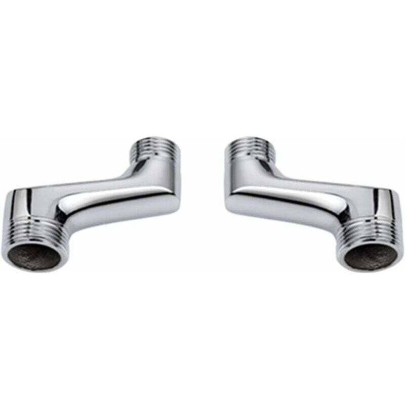 Brausebogen-Armatur, Messing-Winkel-Reduzierarmatur, verstellbarer Schwenkarm, Wand-Winkelarmatur, versetzte Armatur 1/2 3/4, Chrom A, von DEBUNS