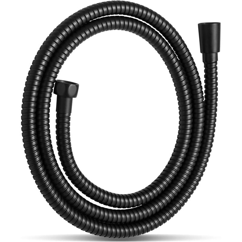 Shower Hose 1.5 m, with Anti-Twist Protection, Stainless Steel Shower Hose, High Pressure Replacement Shower Hose, for Bathroom Taps, Matte Black
