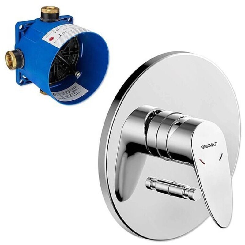 Unterputz-Wannenfüll- und Brause-Armatur BRAVAT PALMA - chrom - komplett mit Multi-Box