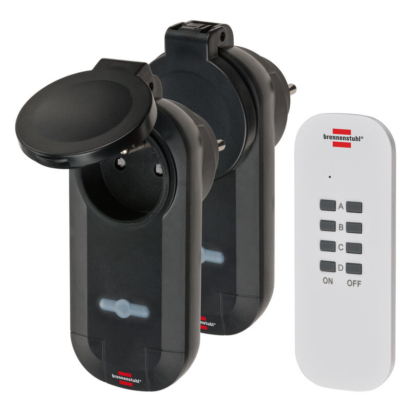 Confort-Line ferngesteuertes Steckdosenset - 2 Steckdosen für den Außenbereich mit Klappe - 1507031 - Brennenstuhl