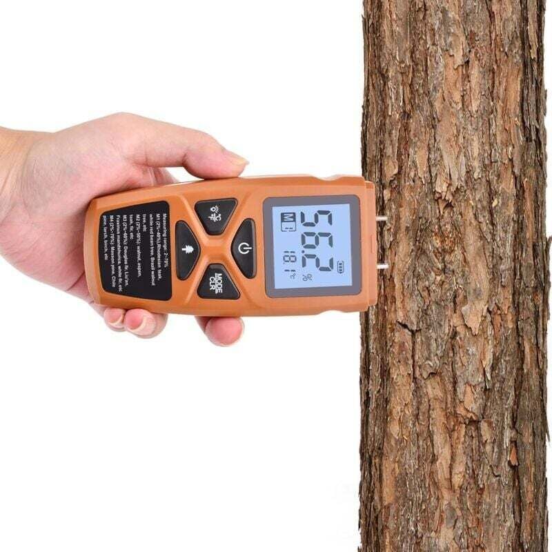 Brennholz-Feuchtigkeitsmesser, digitaler Feuchtigkeitsmesser mit Stiftsensor für Wände, Brennholz, Feuchtigkeitsdetektor für Brennholz, Holzwände,